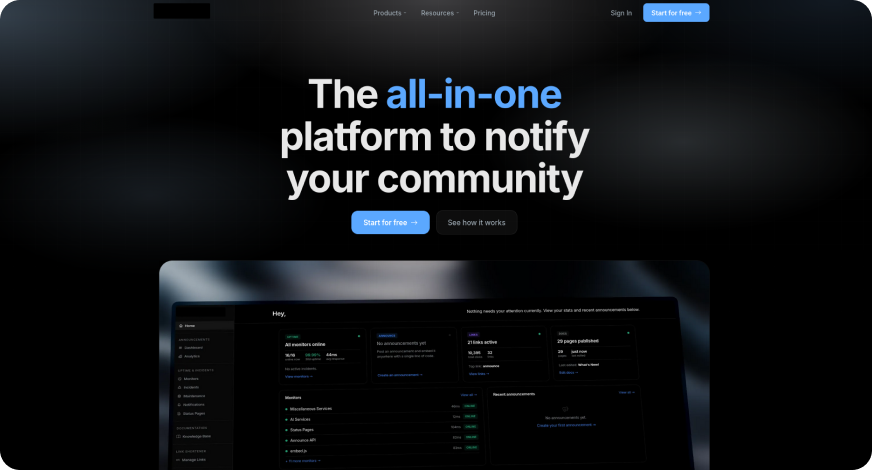 Announce Uptime landing preview